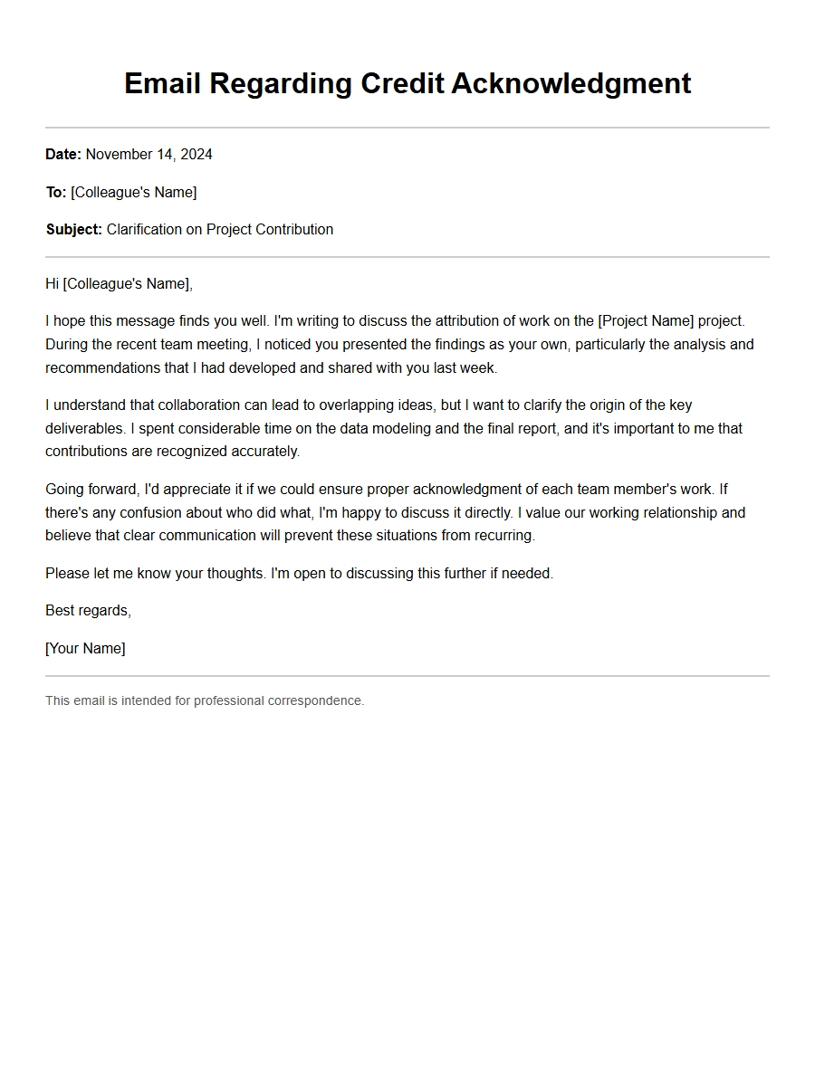 Apology Letter for Colleague Taking Credit
