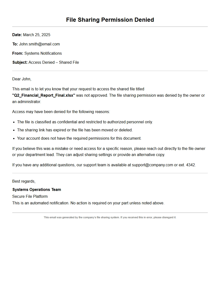 Apology for Denied File Sharing Permission