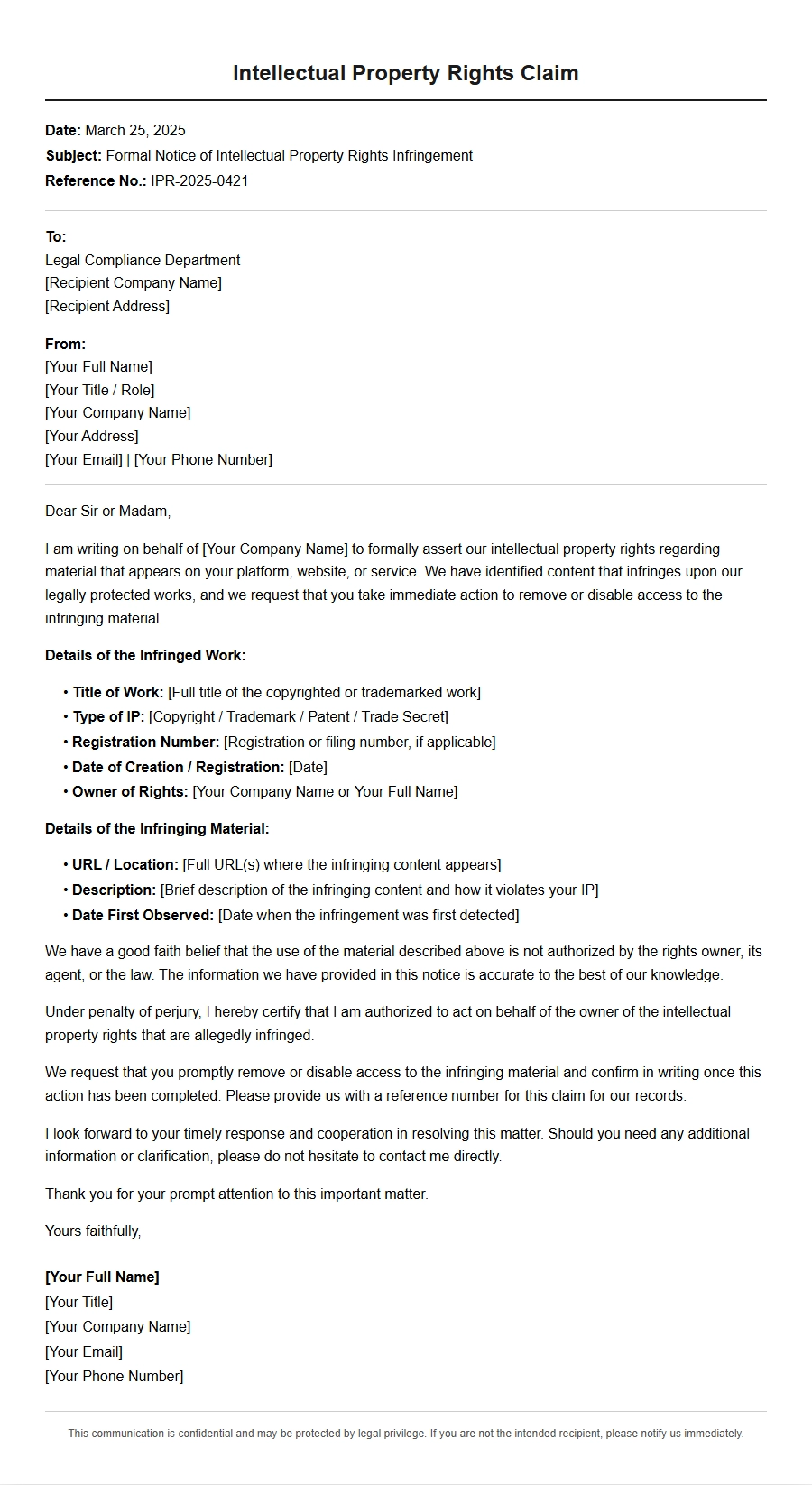 Apology Email for Intellectual Property Claim