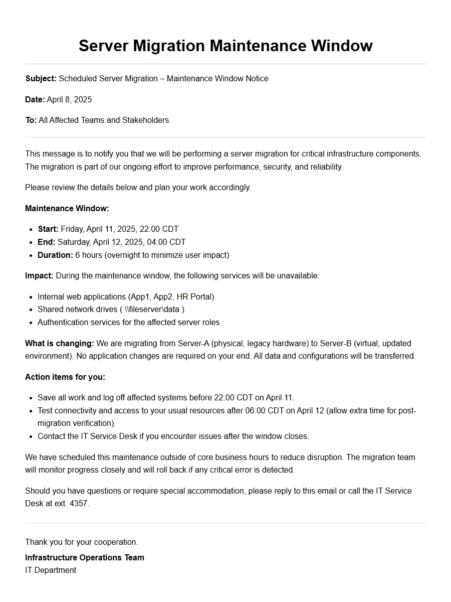 Apology for Server Migration Maintenance Email Delay