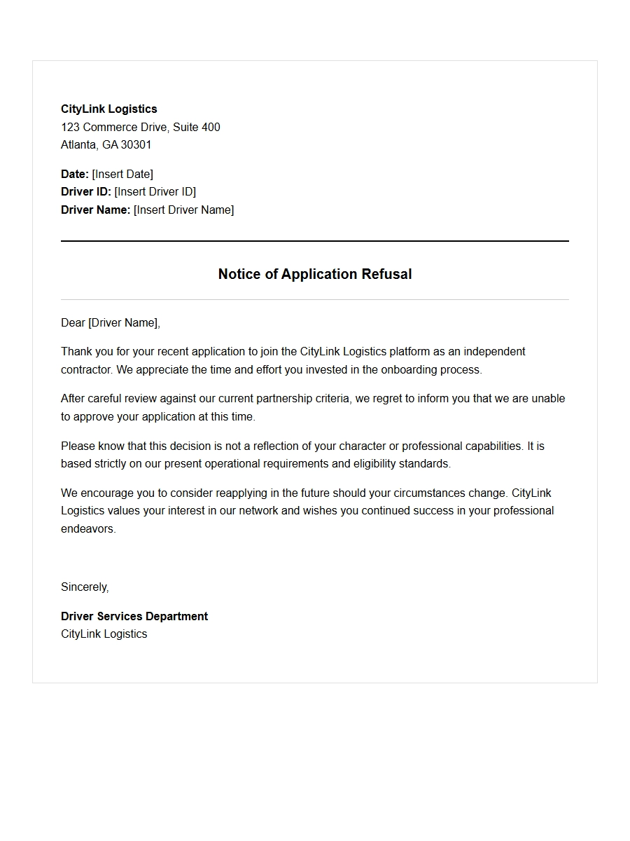 Apology Email for Taxi Service Refusal