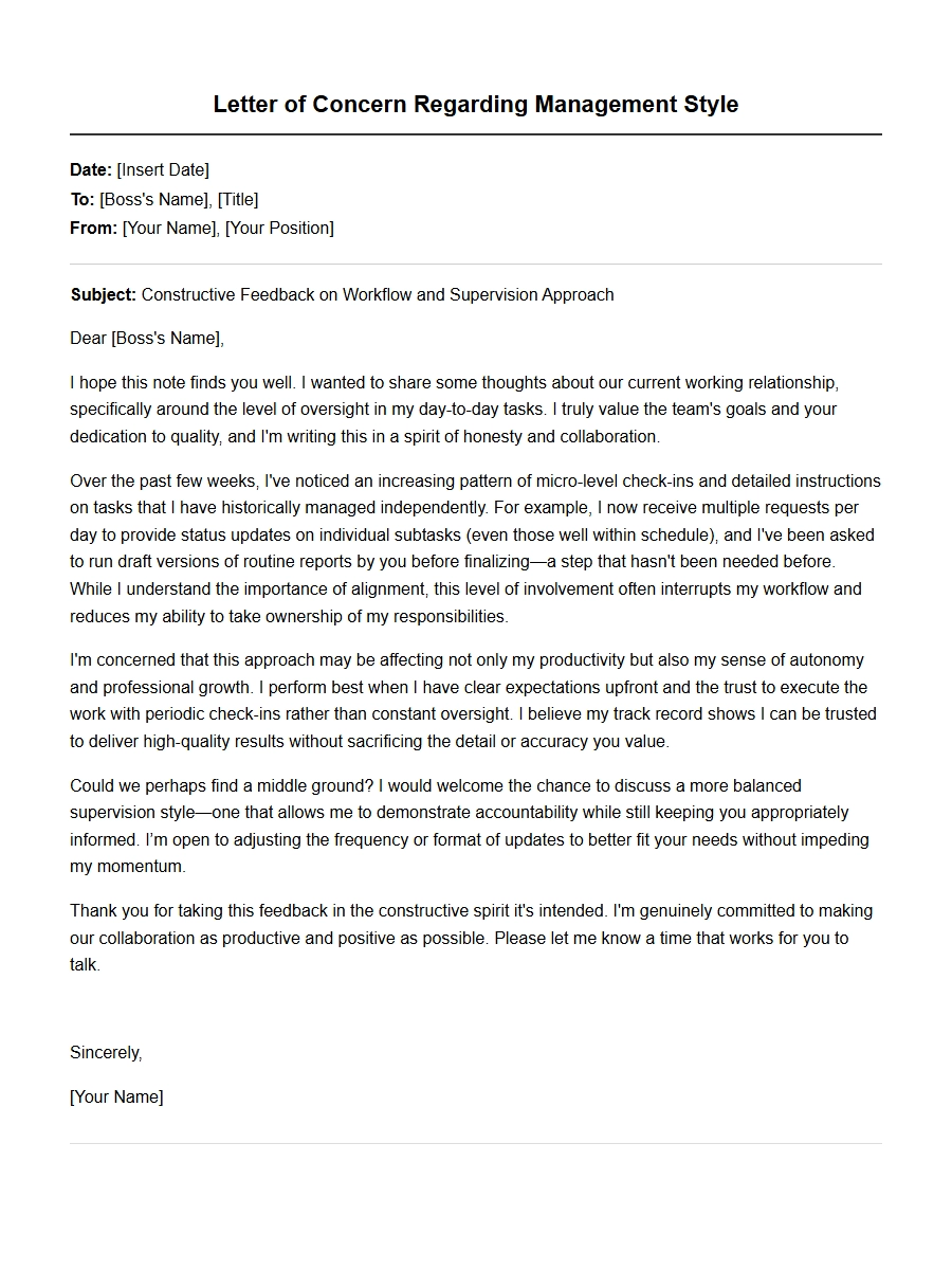 Apology to Boss for Micromanagement Complaint