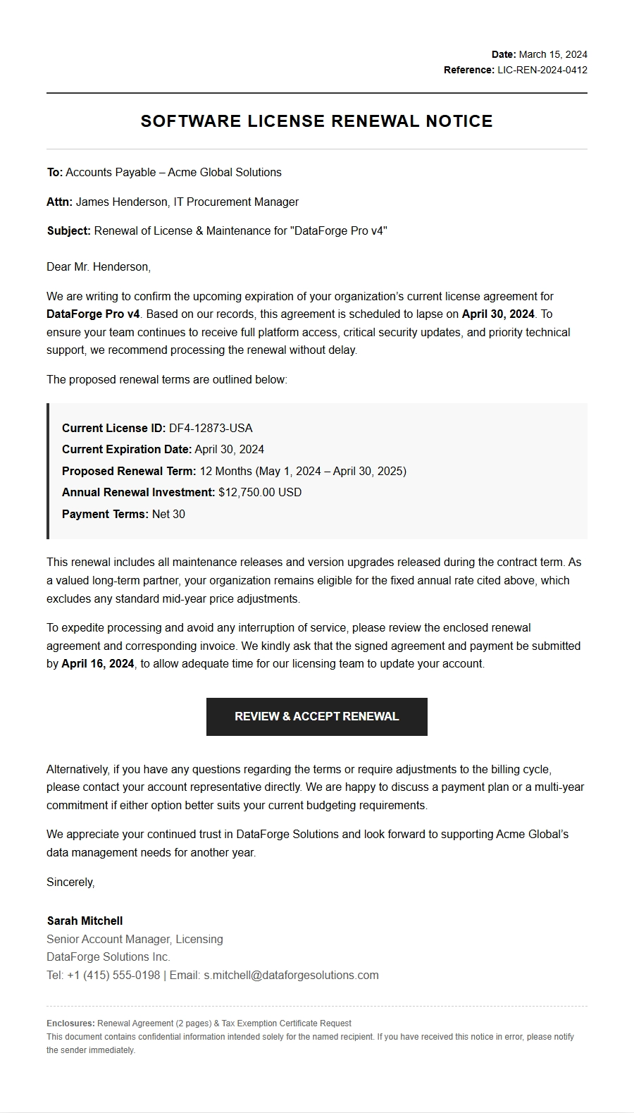 Apology for Expired Software License Renewal