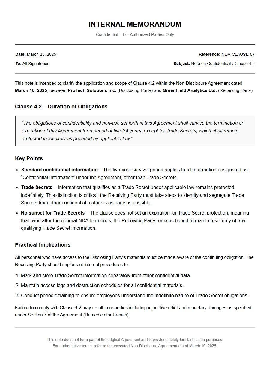 Apology for Overlooking a Non-Disclosure Clause