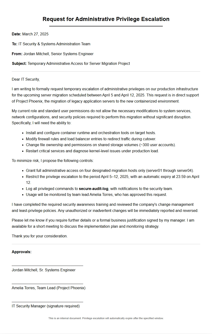 Apology for Administrative Privilege Request