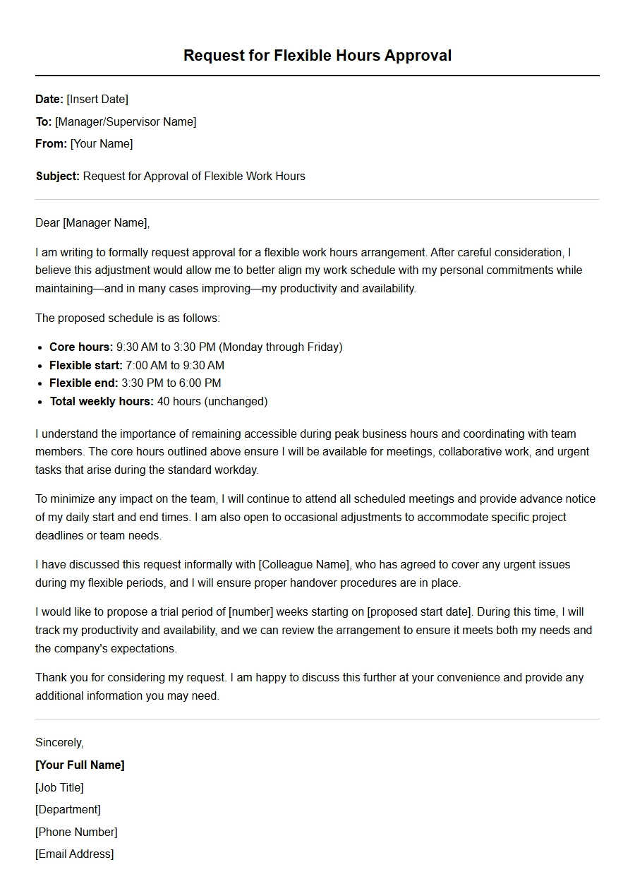 Apology for Flexible Hours Approval Request