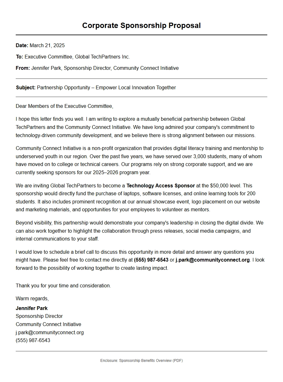 Corporate Sponsorship Proposal Letter Guide