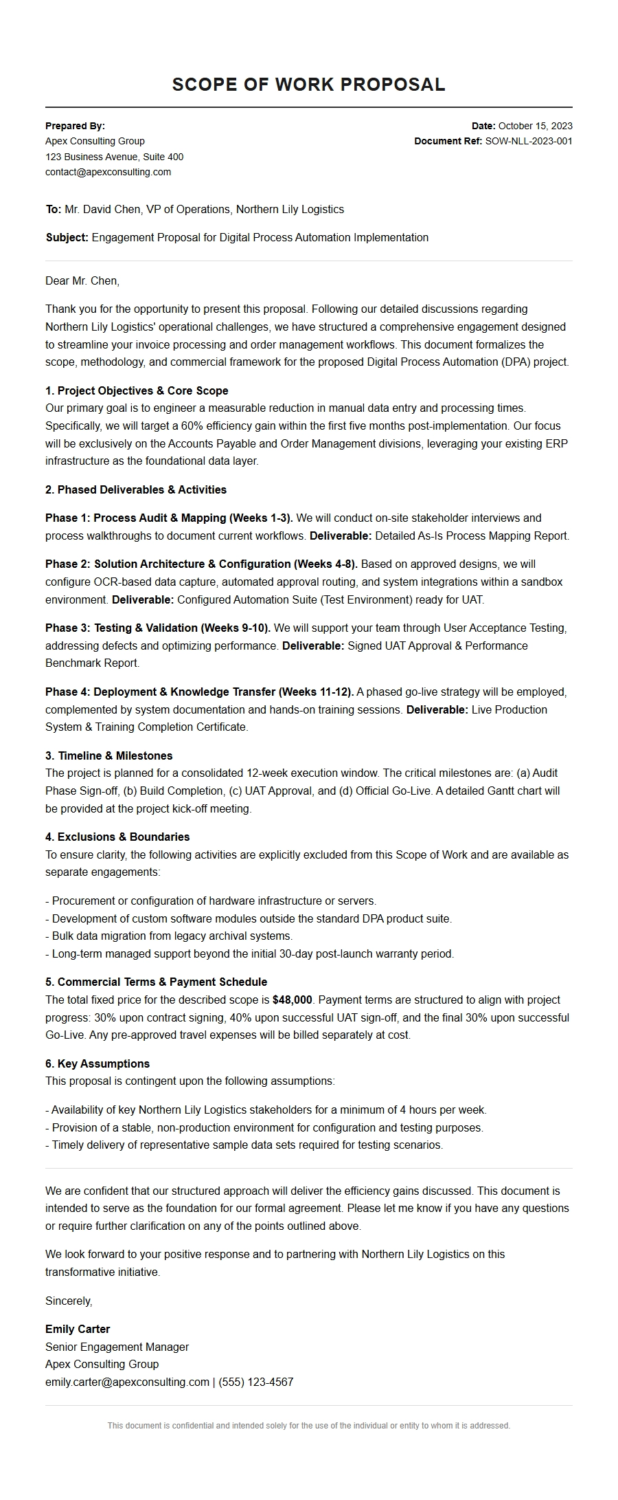 How to Write a Detailed Scope of Work Proposal Letter