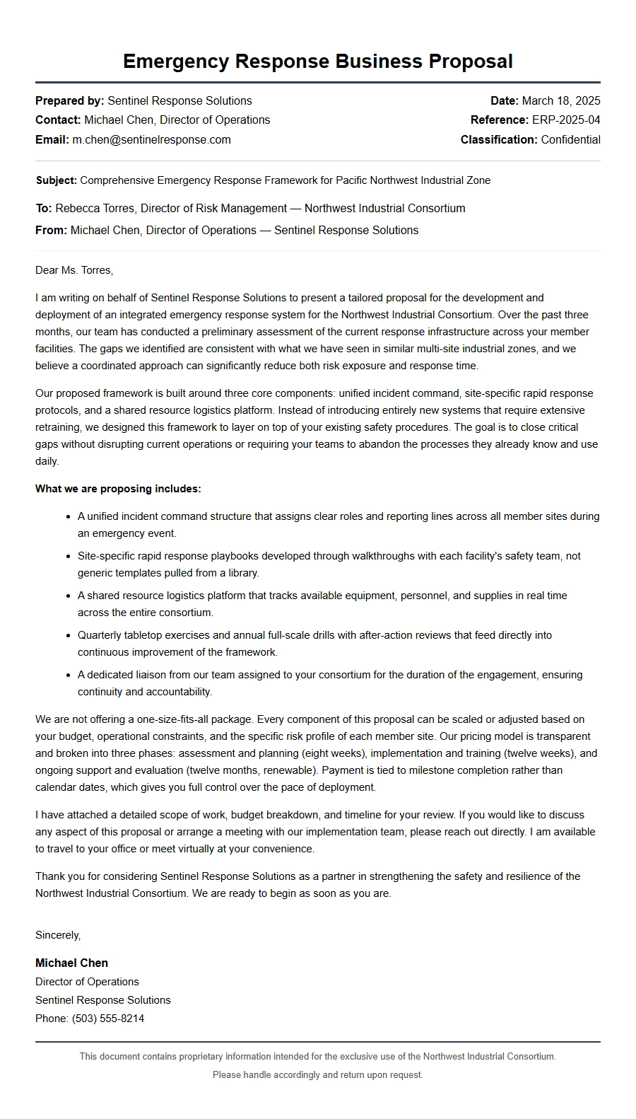 How to Write an Emergency Response Business Proposal Letter