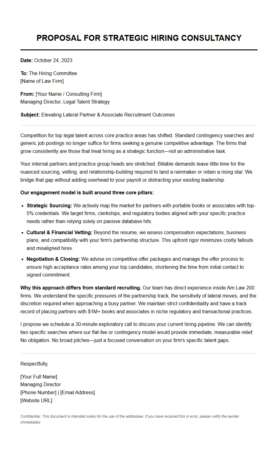 Law Firm Consultant Hiring Proposal