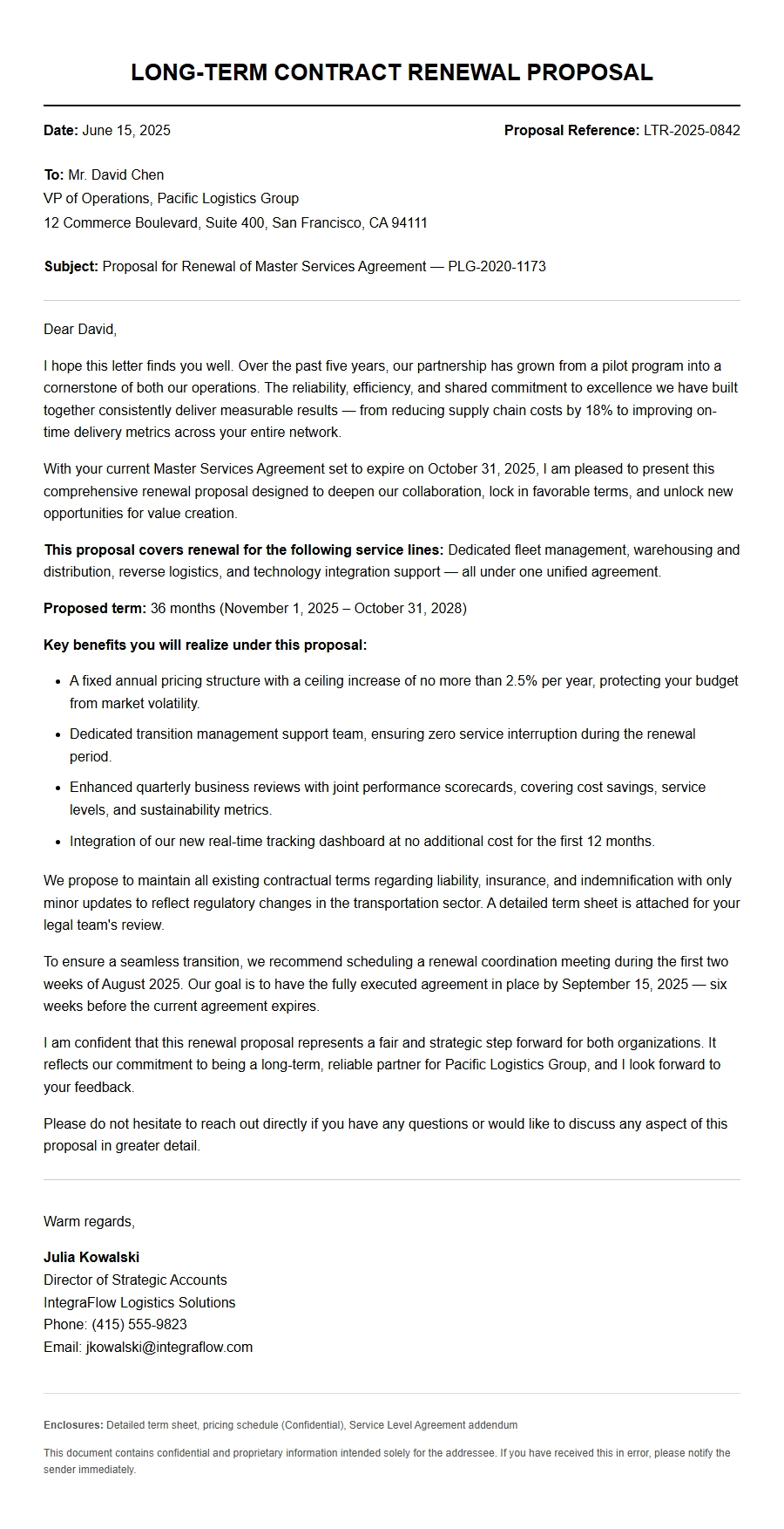 Long-Term Contract Renewal Proposal