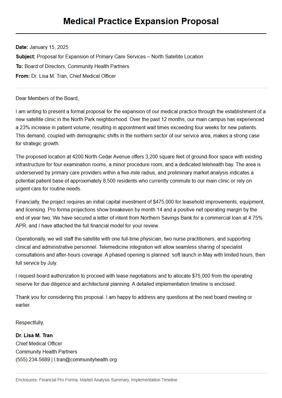 Medical Practice Expansion Proposal