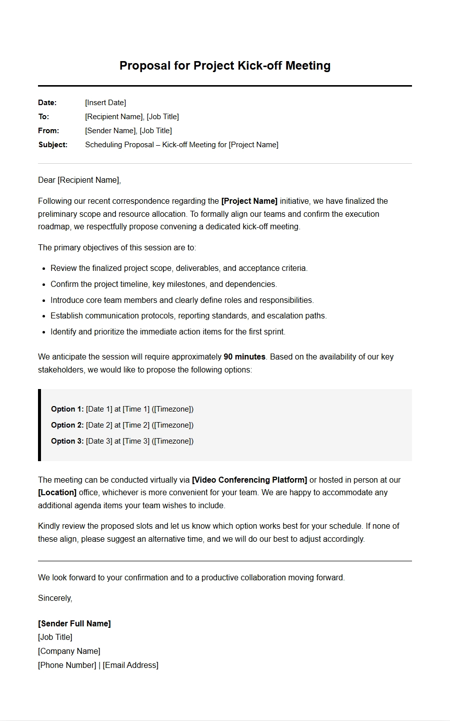 How to Write a Meeting Scheduling Proposal Letter