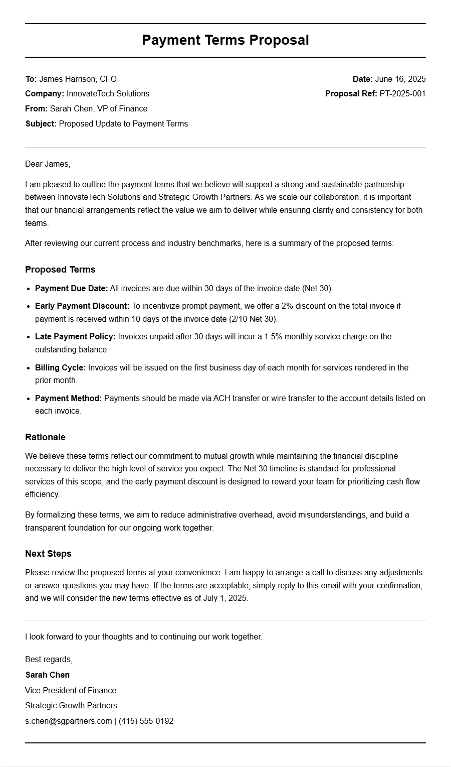 How to Draft a Payment Terms Proposal Letter