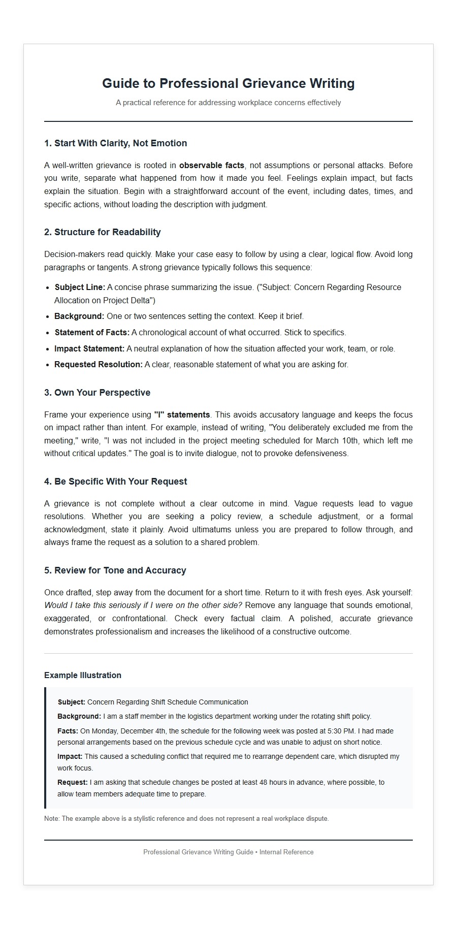 Best Practices for Writing Professional Grievance Letters