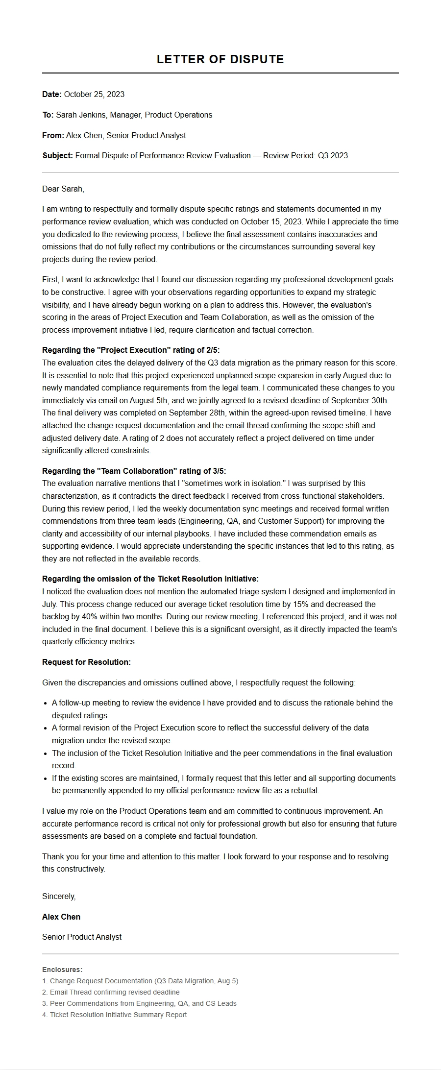 How to Dispute a Performance Review Evaluation Letter