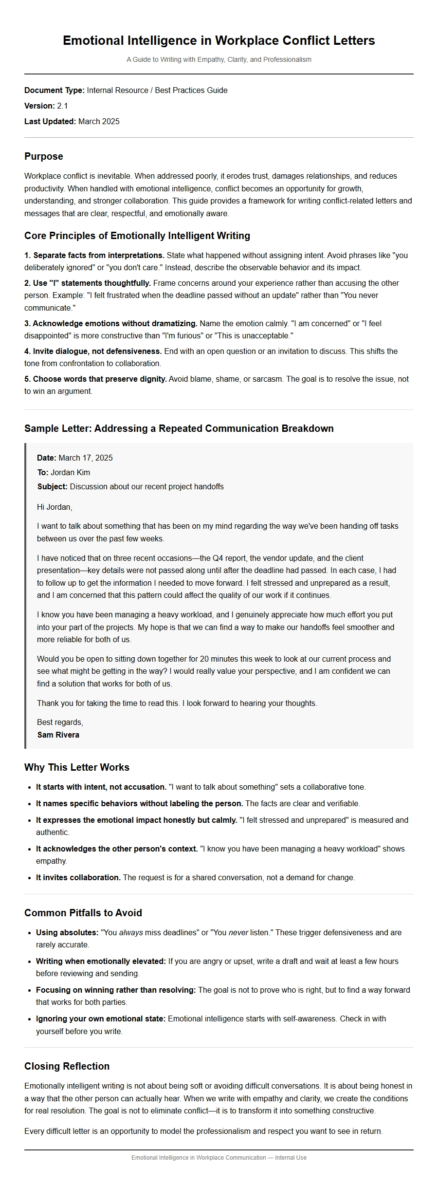 Writing Complaint Letters with Emotional Intelligence