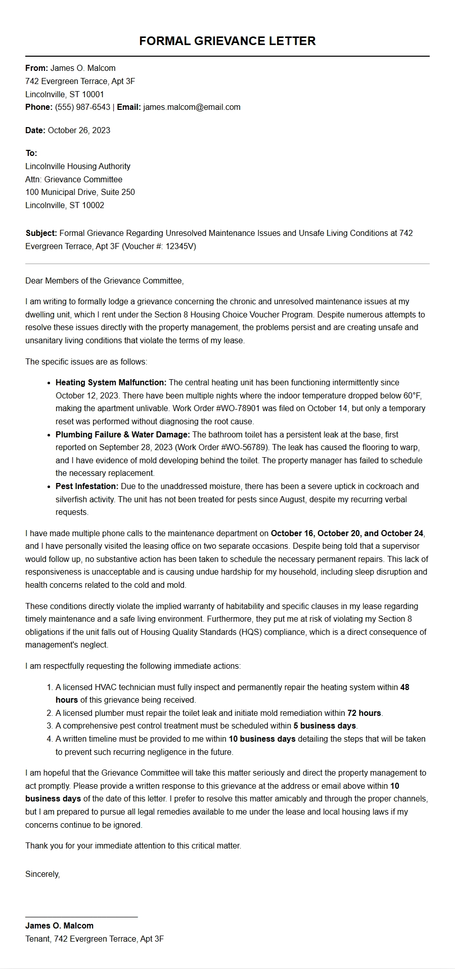 How to Write a Grievance Letter to Housing Authority