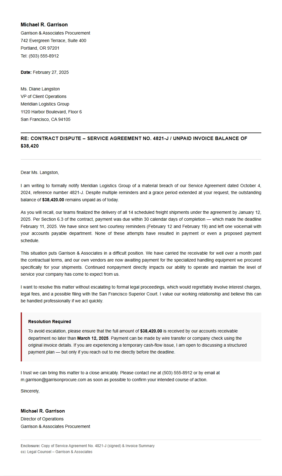 Key Elements of a Business Dispute Letter