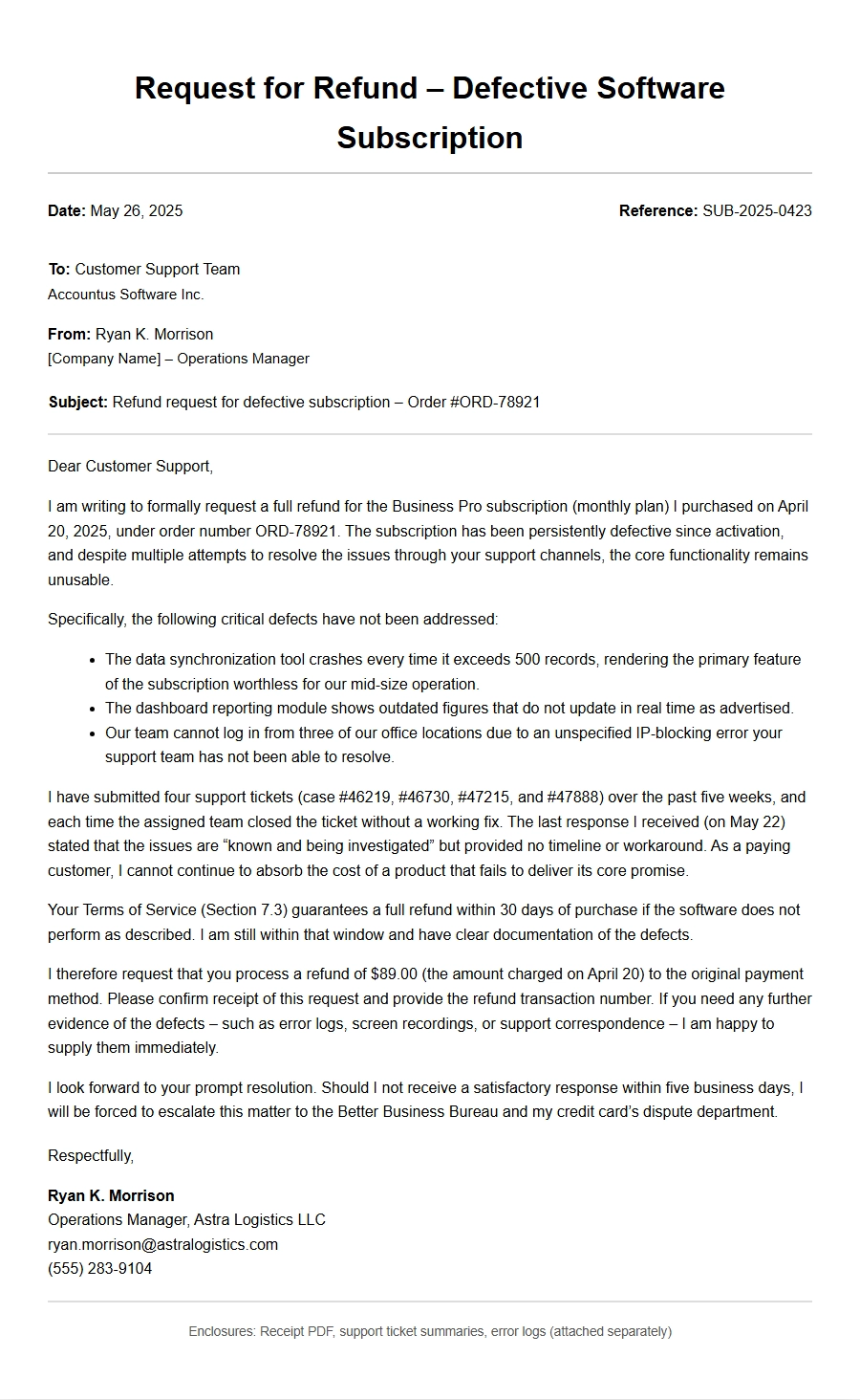 How to Request a Refund for a Defective Software Subscription