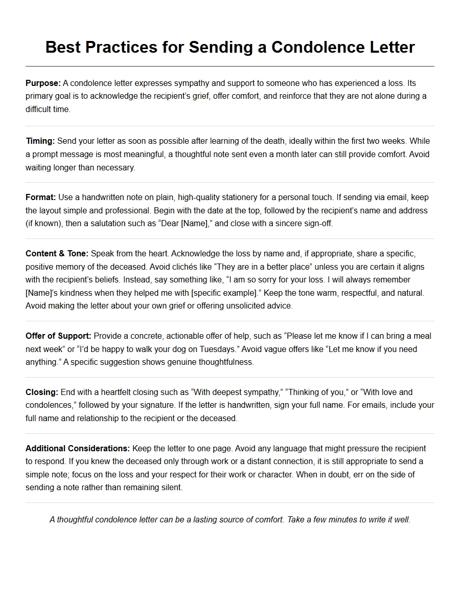 Best Practices for Writing a Condolence Letter