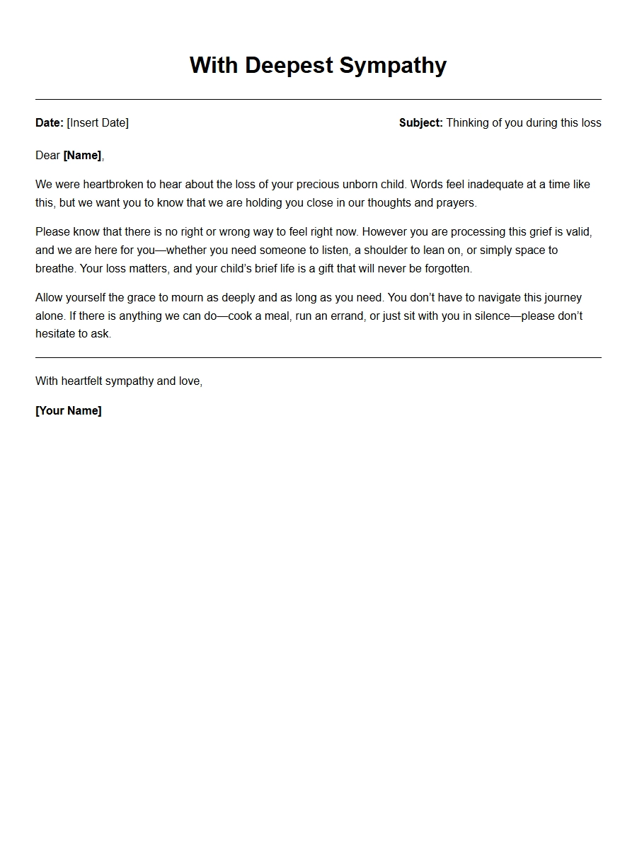 Sympathy Message for Loss of Unborn Child