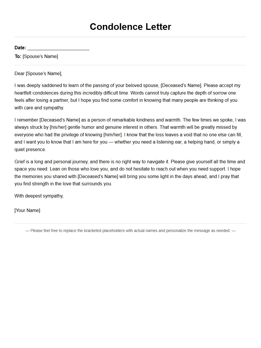 What to Say in a Condolence Letter to a Spouse
