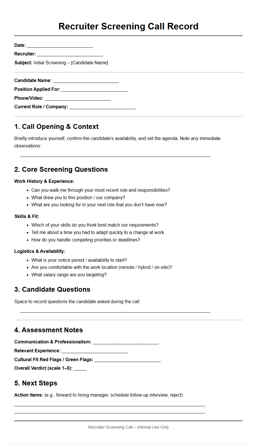 Cover Letter Tips for HR Recruiter Screening Calls