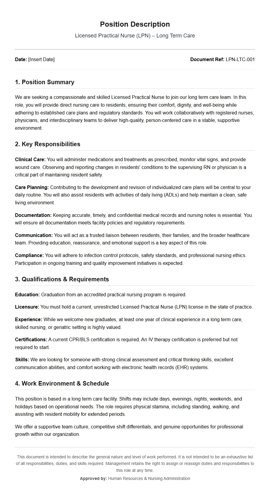 Crafting a Licensed Practical Nurse LPN Long Term Care Cover Letter