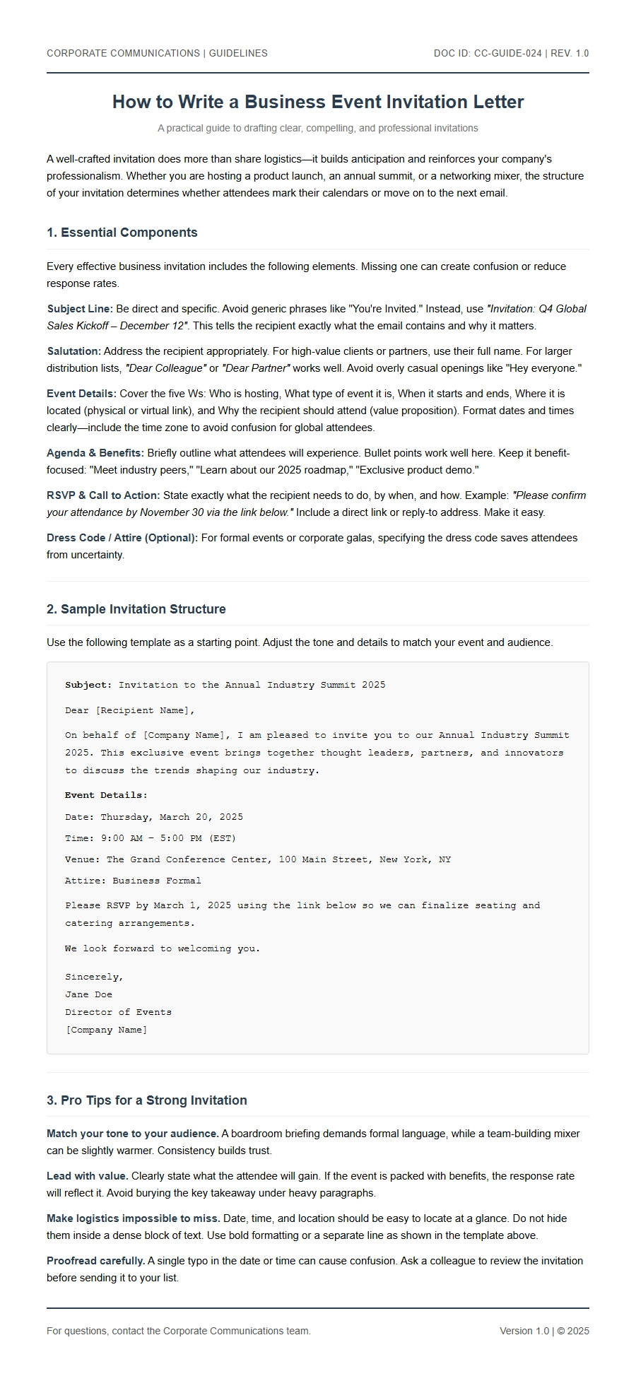 how to write an invitation letter for business event - Invitation Letters