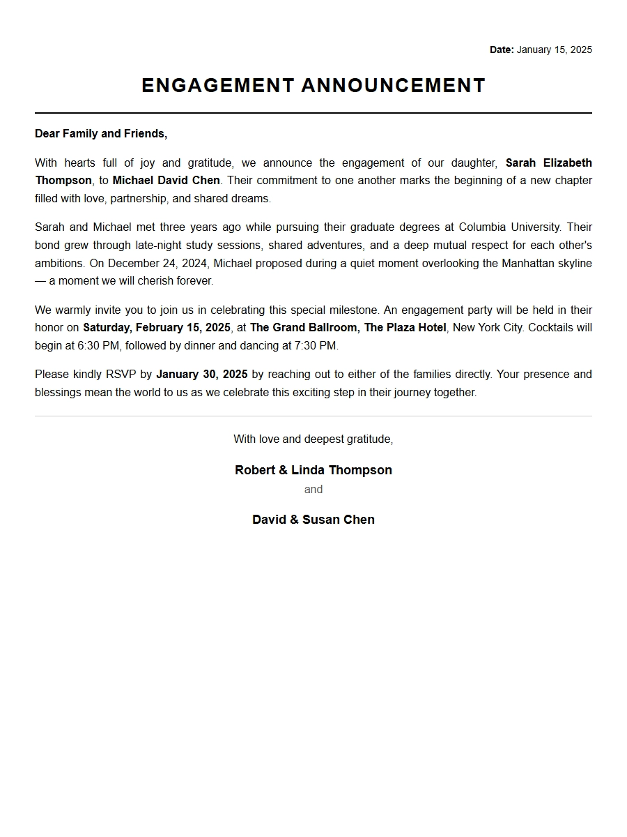 invitation text for engagement announcement - Invitation Letters