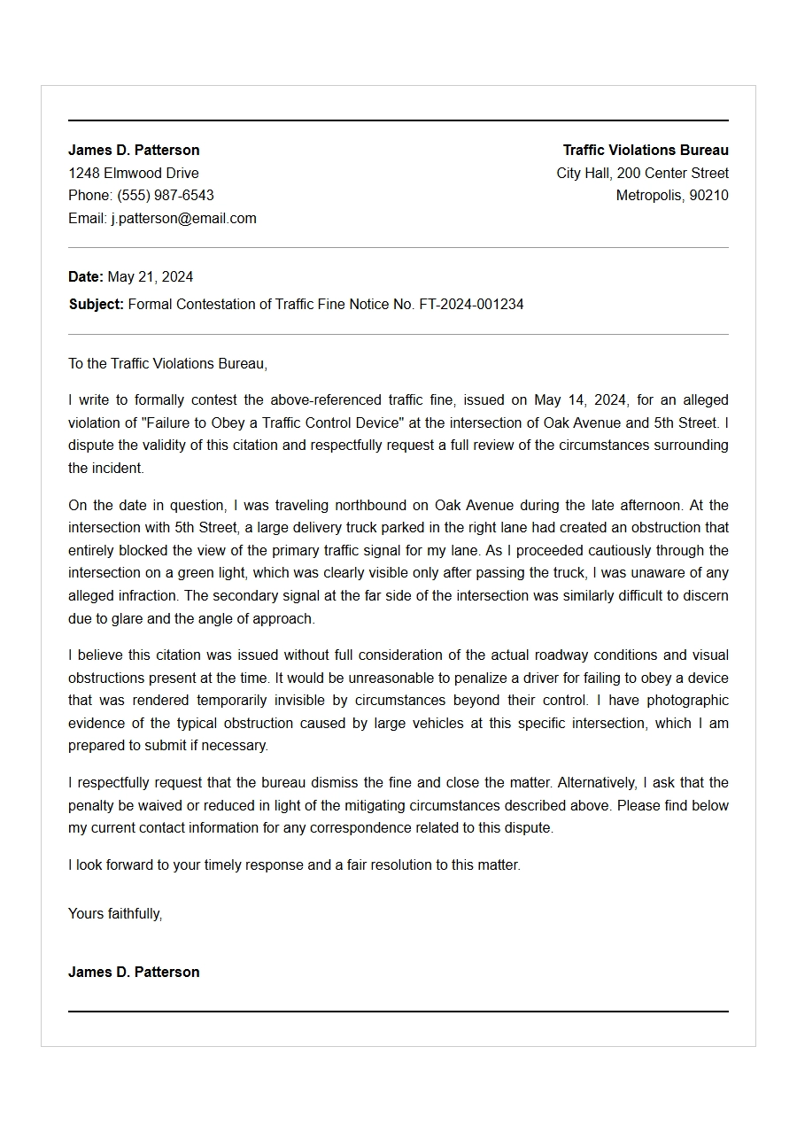 How to Write a Traffic Fine Appeal Letter