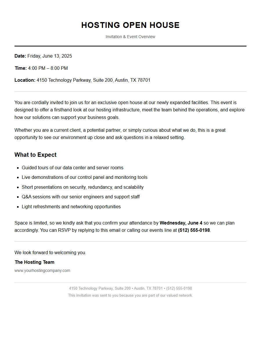 Host Your Open House: Invitation Draft Examples