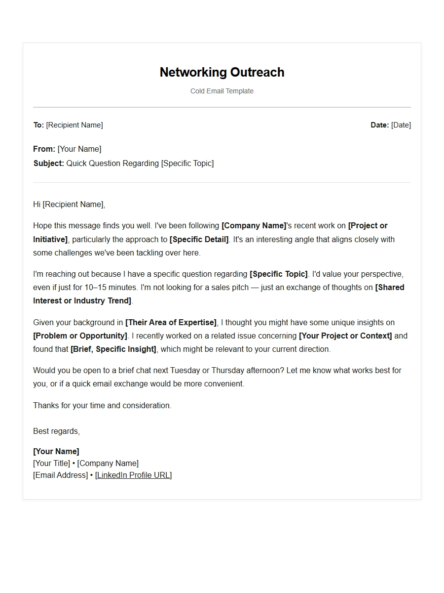 Personal Cold Email for Networking Success