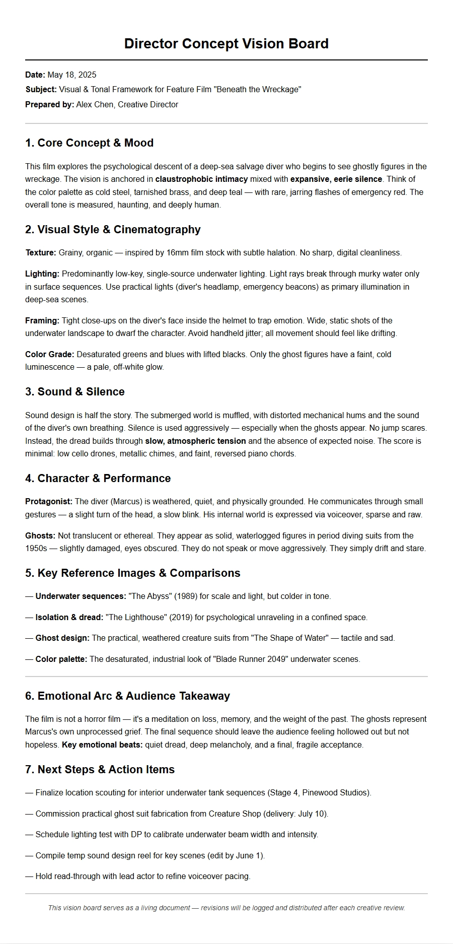 director concept vision board - Recommendation Letters