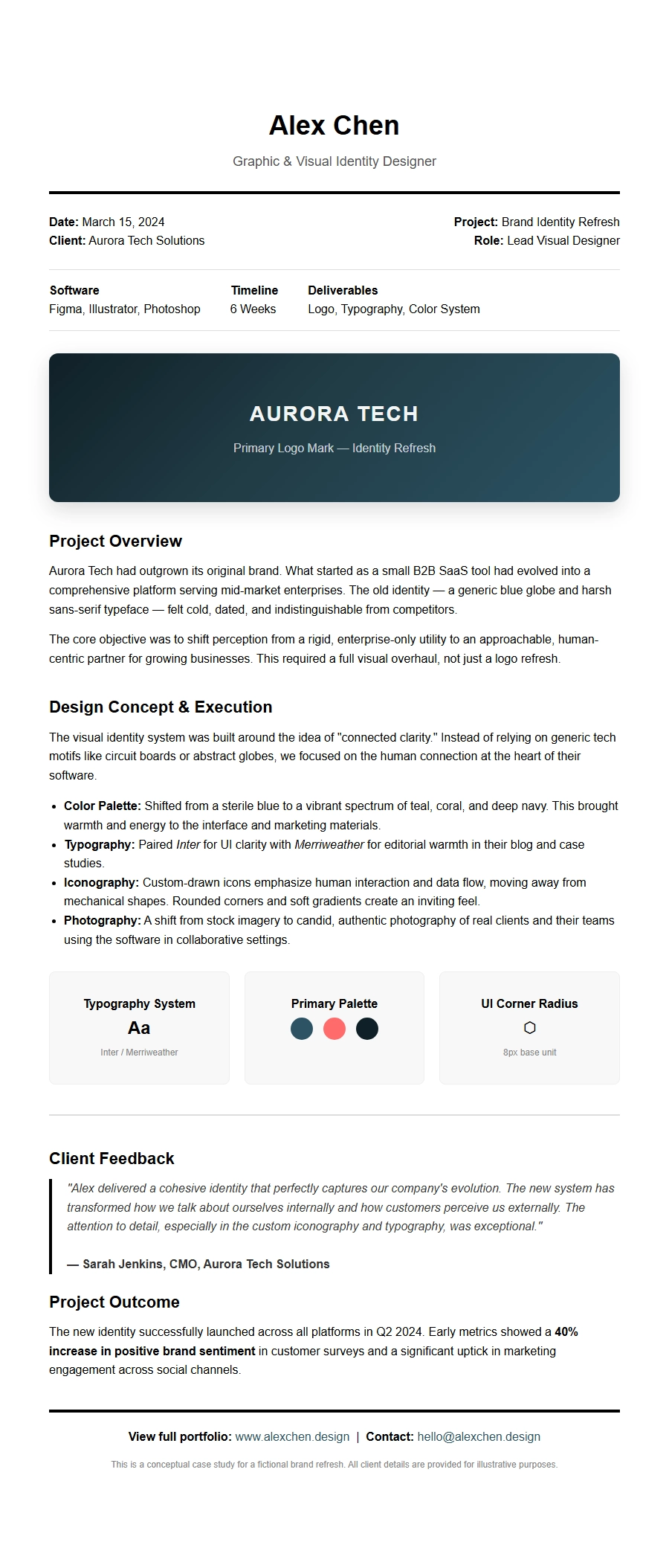 Recommendation Letter for Graphic Artist Portfolio Piece