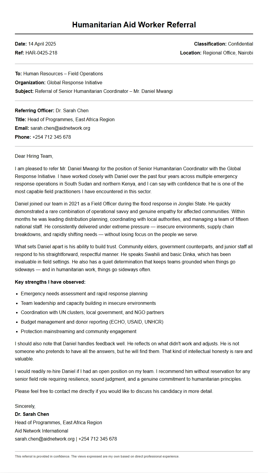 How to Write a Referral Letter for Humanitarian Aid Workers