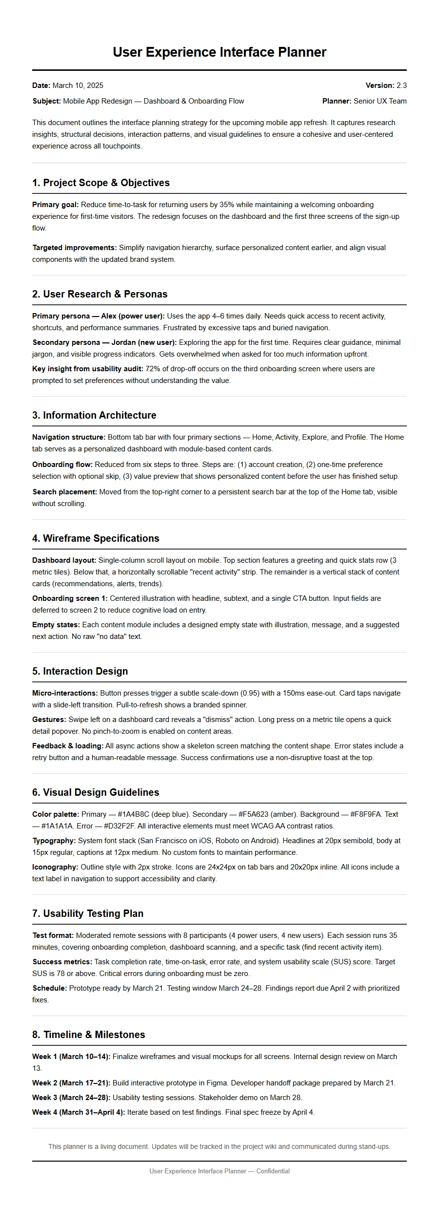 Letter of Recommendation for a UX Interface Planner