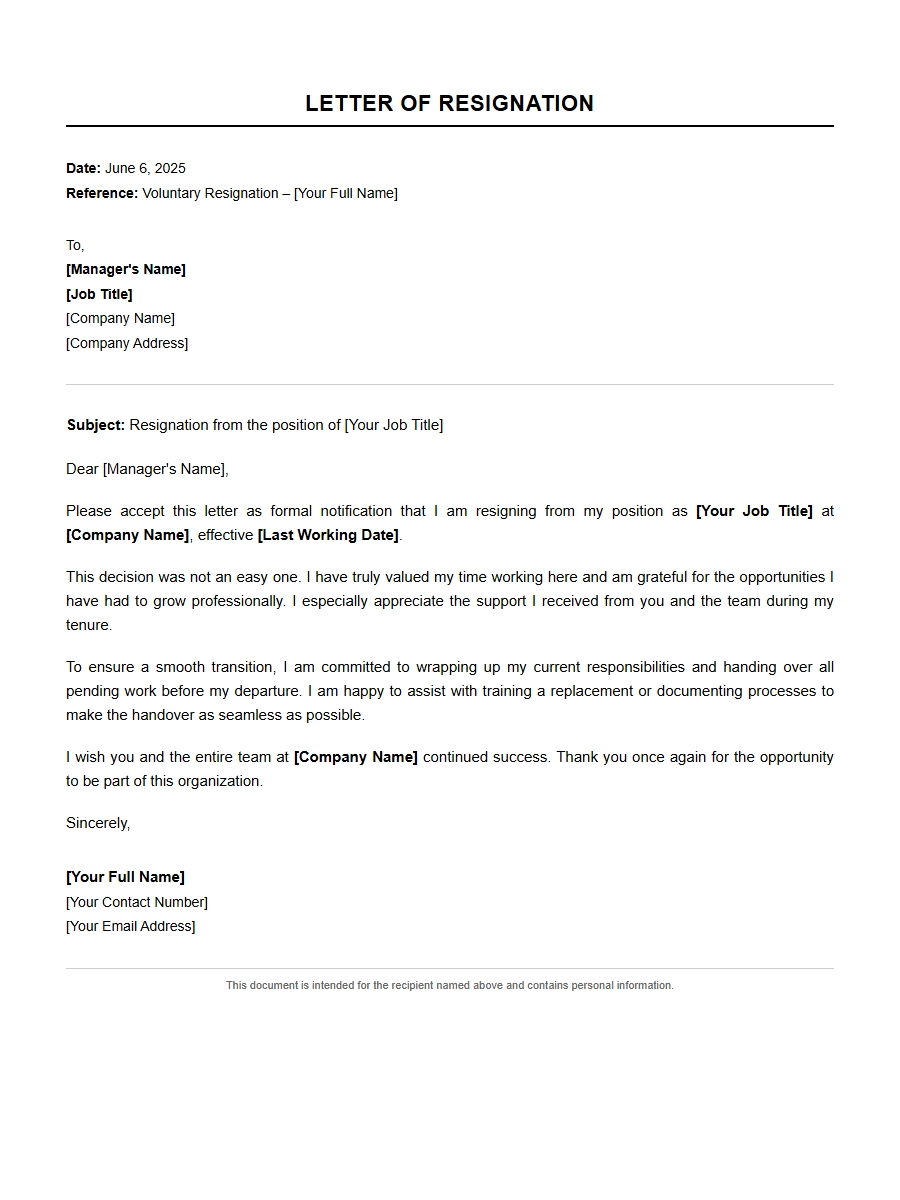 Sending a Resignation Letter in Digital Format