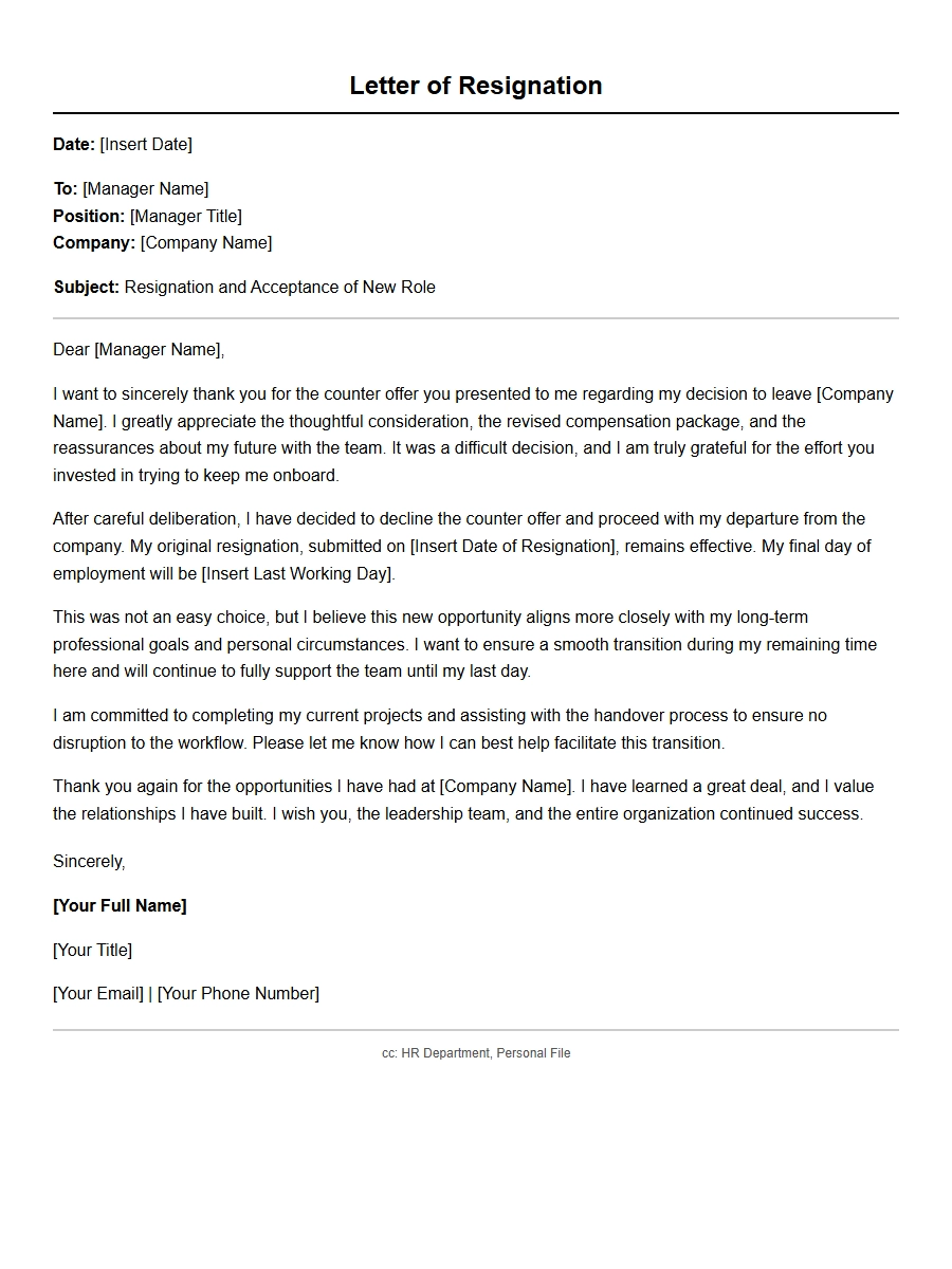 How to Resign After Receiving a Counter Offer