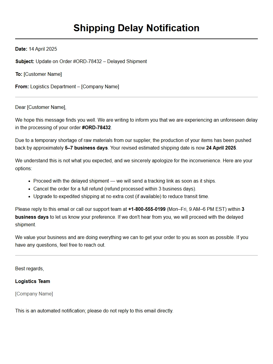 Thank You for Your Understanding on Shipping Delay