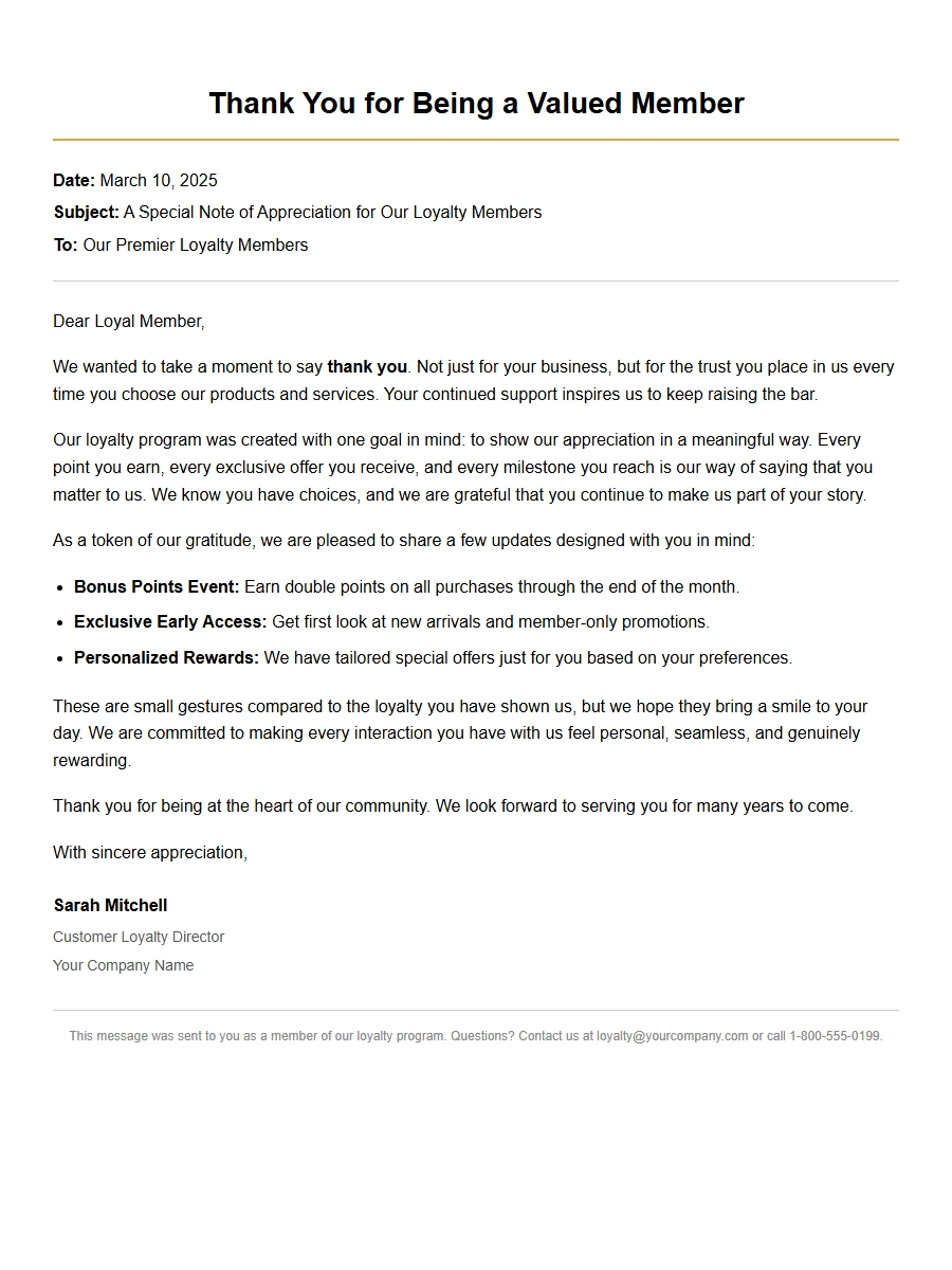 Thank You for Being a Loyalty Program Member