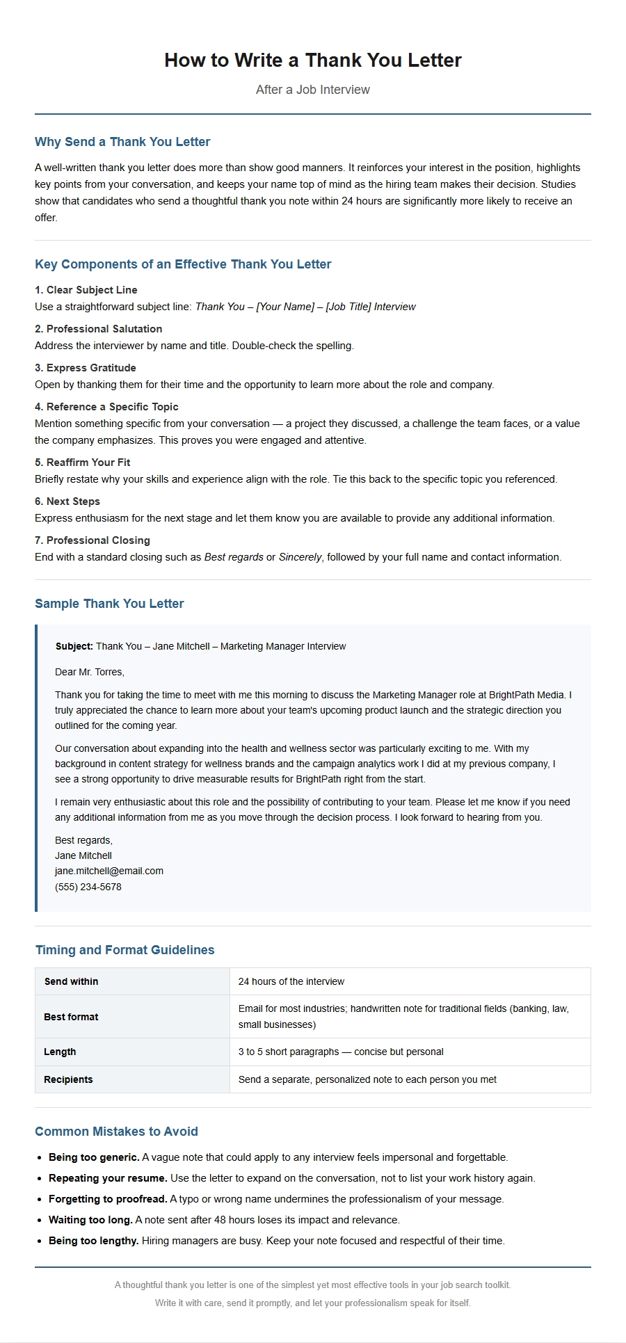 How to Write a Thank You Letter After an Interview