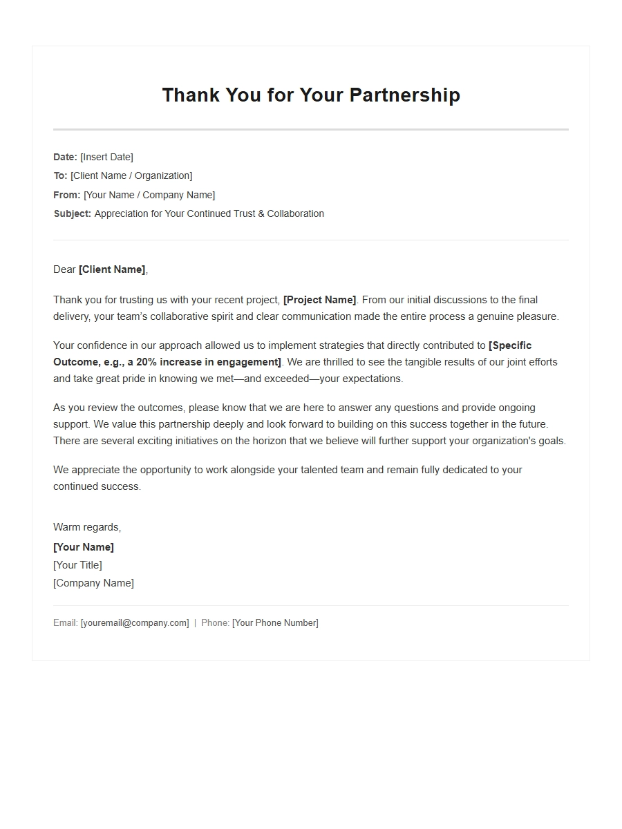 professional thank you email example for client - Thank-You Letters