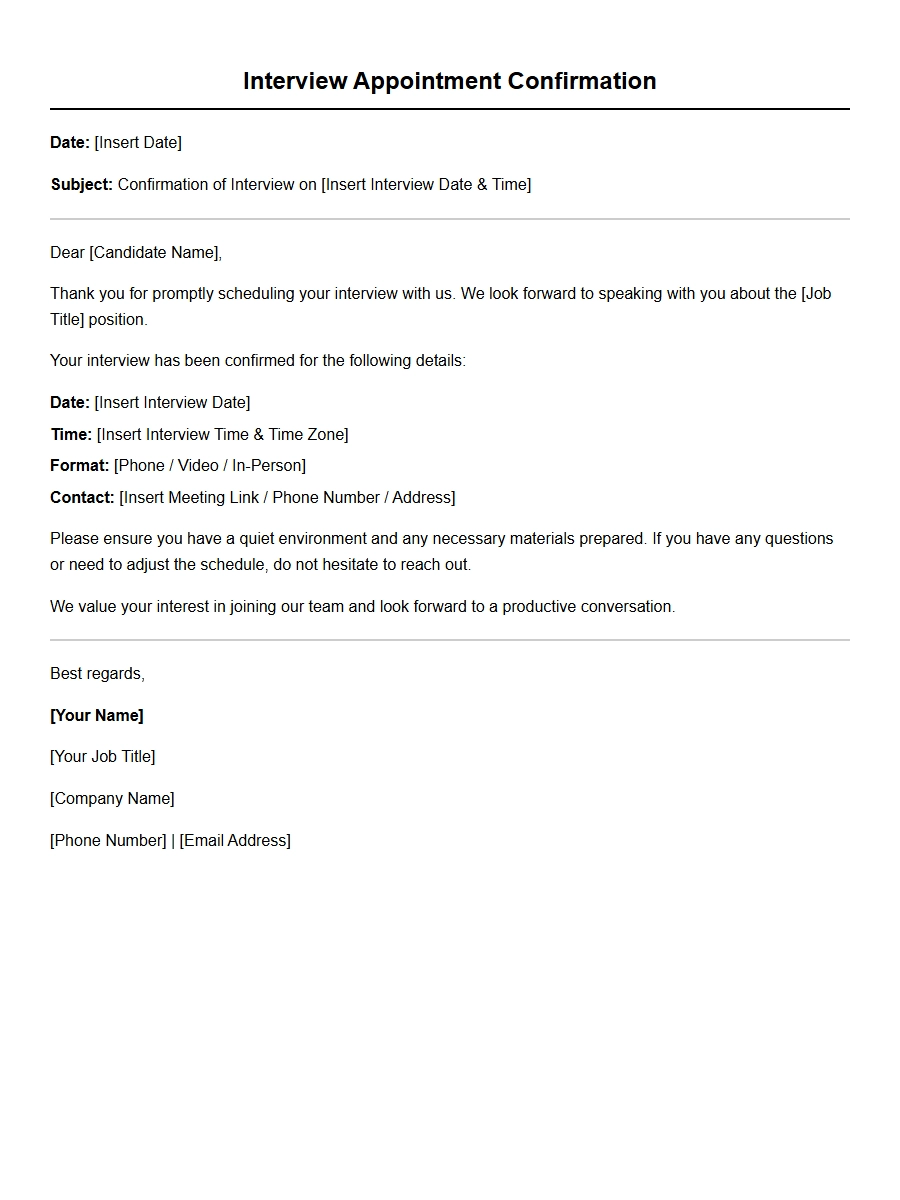 Professional Thank-You for Scheduling Interview Appointment