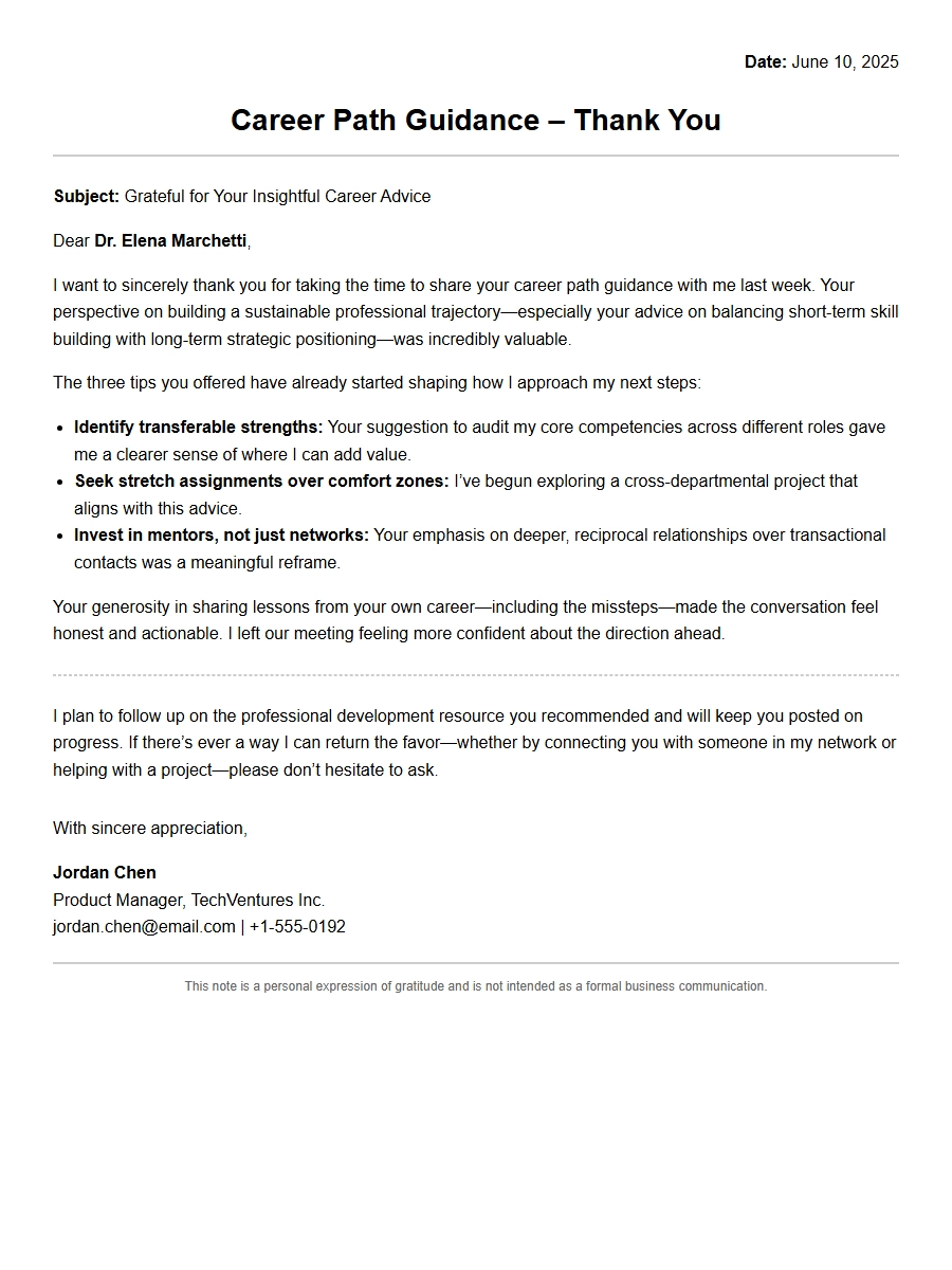 How to Thank an Advisor for Career Guidance